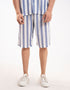 TEXTURED STRIPED-COTTON SHORTS
